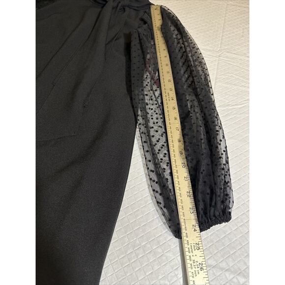 Vince Camuto Women's Mesh Dot Sleeve Shift Dress Black Size 6 VC1M0271 Party - Picture 4 of 12